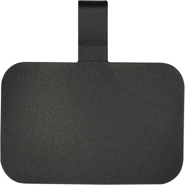 „Gaby“ RPET sublimacijos mini virvelė su telefono laikikliu, gaminio vaizdas, Juoda / balta (4)