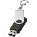 Rotate USB atmintinė USB 3.0 naudodami raktų pakabuką, Juoda