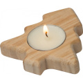 Medinė žvakidė Kalėdų eglutės formos BALTASAR, smėlio spalvos