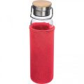 Stiklinis butelis su įmaute 600 ml RAMONA, raudona