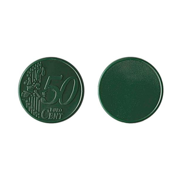 0,50 € lustas pirkinių krepšeliui, PS plastikas / Coin 50, žalia, gaminio vaizdas