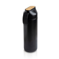 600 ml termosas su bambuko detalėmis / Drinko, juoda