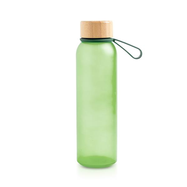 500 ml matinio stiklo butelis su silikonine rankena / Atlântida, žalia, gaminio vaizdas