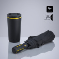 Travel Set: termo puodelis 370 ml ir automatinis skėtis, geltona