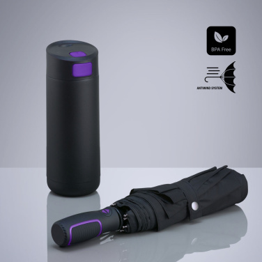 Dynamic Set: kavos puodelis 450 ml ir automatinis skėtis, violetinė, gaminio vaizdas