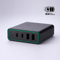 Opti Power GaN 65W stalo įkroviklis (4 jungčių įkrovimo bokštas), žalia