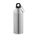 Drava butelis perdirbtas nerūdijantysis plienas 530 ml. Vienasienis ir nepralaidus. Karabinas ant dangtelio., Sidabras