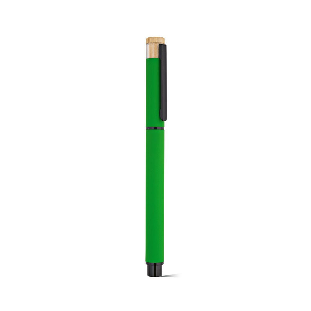 Thoreau rutulinis rašiklis, aliuminio spalvos, mėlynas, 0,6 km, Dokumental® gelinis rašalas, Žalia, gaminio vaizdas