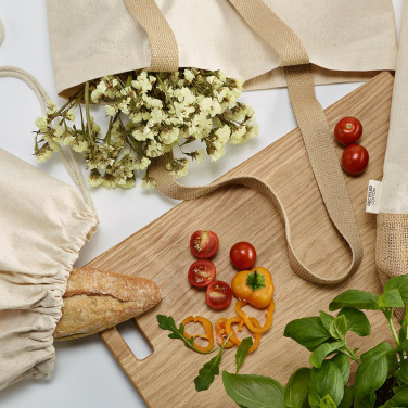 Denali raišteliu sutraukiamas krepšys iš medvilnės (180 g/m²) ir džiuto (275 g/m²), gaminio vaizdas (4)