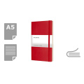 MOLESKINE užrašų knygelė, maždaug A5 formato, raudona