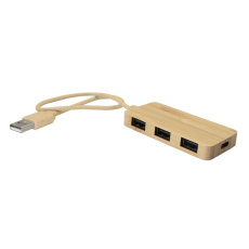 Bambukinis USB ir USB-C šakotuvas B'RIGHT | Kenzie