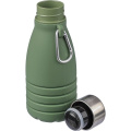 Sulankstomas sportinis butelis 550 ml su karabinu, žalia