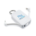 4000 mAh išorinė baterija, karabinas ir 1 W žibintas | Dimetrice, balta