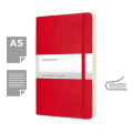 MOLESKINE užrašų knygelė, maždaug A5 formato, raudona