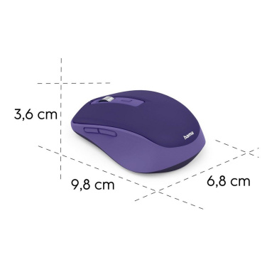 Belaidė kompiuterio pelė Hama WM-450, violetinė, gaminio vaizdas (2)