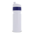 Sportinis butelis su krašteliu 750 ml, balta / Tamsiai mėlyna