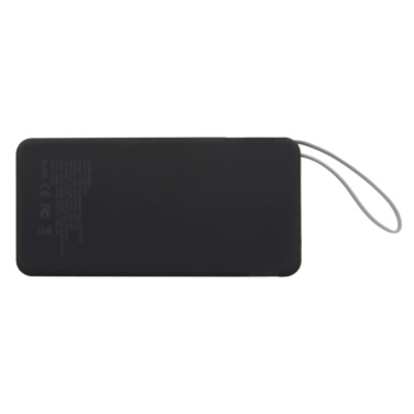„Ziara“ išorinė baterija su USB-C ir „Lightning“ laidu, 10000 mAh, juoda, gaminio vaizdas (3)