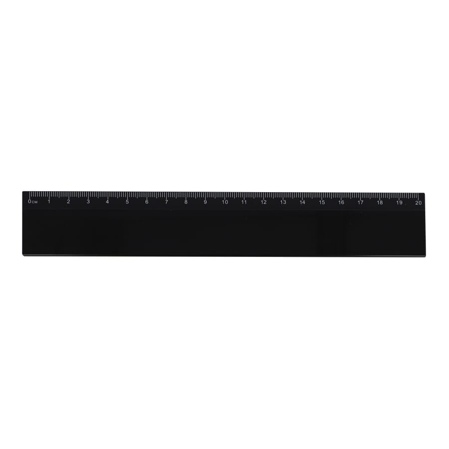 Liniuotė 20 cm, juoda, gaminio vaizdas
