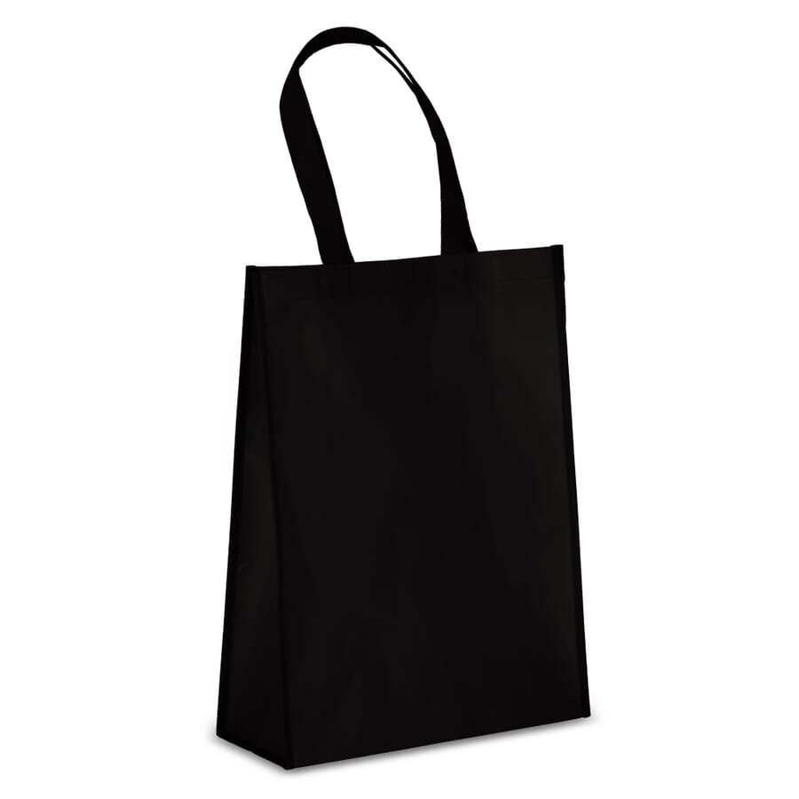 R-PET nešiojimo krepšys laminuotas neaustinis 30 x 12 x 40 cm 105 g/m², juoda, gaminio vaizdas