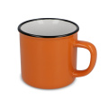 Emalinio stiliaus keraminis puodelis 280 ml, oranžinė
