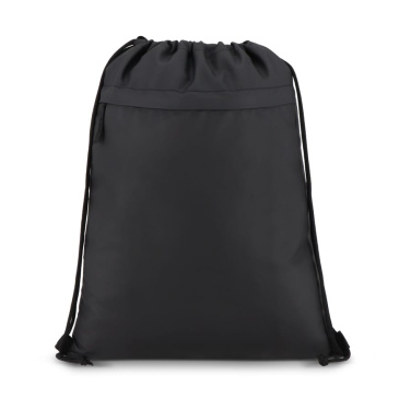 PU dengtas R-PET 600D raišteliu užsegamas maišelis 33 x 42 cm, juoda, gaminio vaizdas (2)