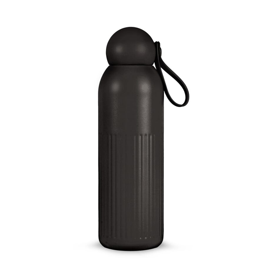 „Sagaform Tekla“ plieninis butelis (perdirbtas) 500 ml, juoda, gaminio vaizdas (1)