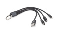 3 viename USB laidas TAUS, juodas