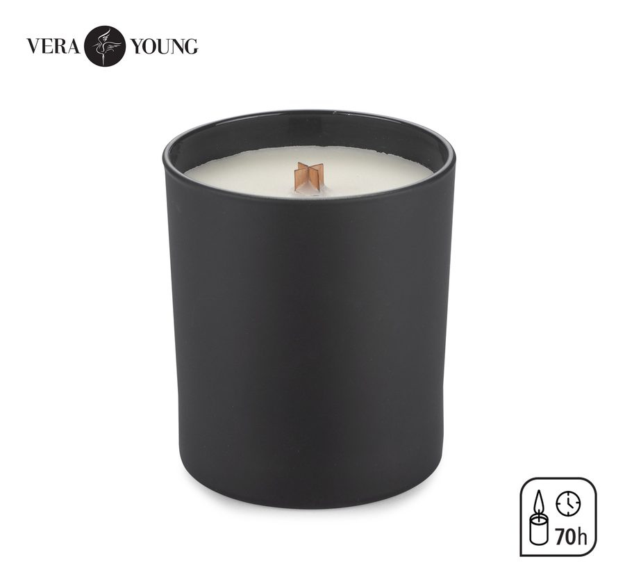 Sojų pupelių vaško žvakė 220g - Norvegiškas miškas (Kalėdų eglutė) - VERA YOUNG, gaminio vaizdas