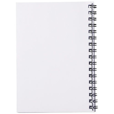 Desk-Mate® spiralinis A6 nešiojamojo kompiuterio PP viršelis, Balta / vientisa juoda, gaminio vaizdas (2)