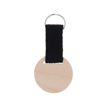 Woody Strap – raktų pakabukas su užrašu, apvalus, natūralus, papildomas gaminio vaizdas 3