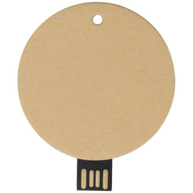 Apvalus perdirbtas popierius USB 2.0 – Kraft ruda, 32GB, gaminio vaizdas (1)