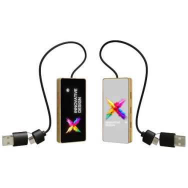 SCX.design H21 8-in-1 medinis USB šakotuvas su dviem įvestimis ir 6 prievadais – medžio spalvos, gaminio vaizdas, Mediena (1)