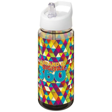 H2O Active® Octave Tritan™ 600 ml sportinis buteliukas su snapelio dangteliu, Antracito / balta, gaminio vaizdas, Medžio anglis / balta (2)