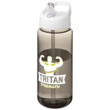 H2O Active® Octave Tritan™ 600 ml sportinis buteliukas su snapelio dangteliu, Antracito / balta, gaminio vaizdas, Medžio anglis / balta (3)