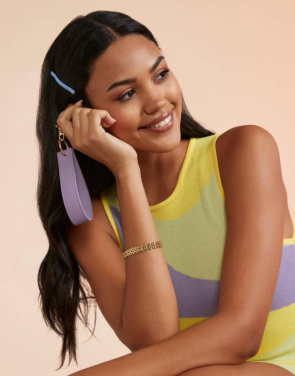 Butiko stiliaus apyrankė su raktų pakabuku, Švelniai pilka - Bagbase (3)
