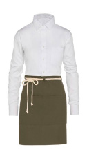 CORSICA - Virvelinė bistro prijuostė su kišene, spalva: alyvuogių žalia