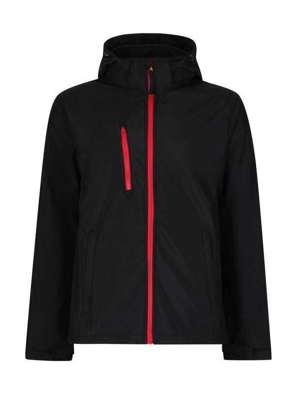 „Venturer“ trijų sluoksnių gobtuvo minkšta striukė, spalva: juoda/raudona - Regatta Professional (1)