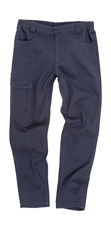 Super elastingas plonas chino audinys, spalva: tamsiai mėlyna - Result Work-Guard (1)