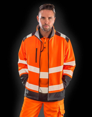 Spausdinama „Ripstop“ apsauginė minkšta striukė, Fluorescencinė oranžinė/juoda - Result Safe-Guard (2)