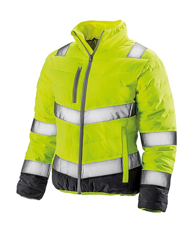 Moteriška minkšta paminkštinta apsauginė striukė, spalva: fluorescencinė geltona/pilka – Result Safe-Guard (1)
