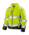 Moteriška minkšta paminkštinta apsauginė striukė, spalva: fluorescencinė geltona/pilka, Fluorescencinė geltona/pilka