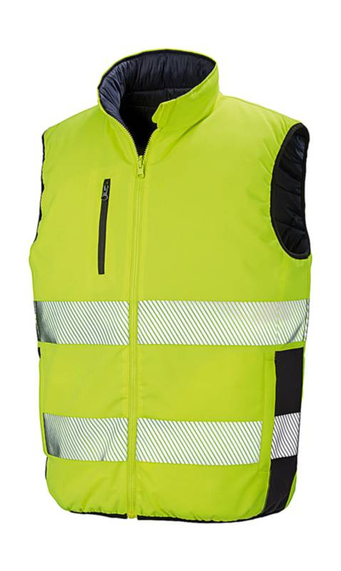 Dvipusė minkšta paminkštinta apsauginė liemenė, spalva: fluorescencinė geltona/tamsiai mėlyna – Result Safe-Guard (1)