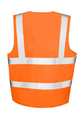 Perdirbta apsauginė liemenė su pašto ženklu, Fluorescencinė oranžinė – Result Recycled (4)