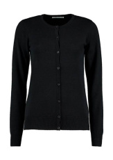 Moteriškas klasikinio kirpimo „Arundel“ apvalios apykaklės kardiganas, spalva: juoda