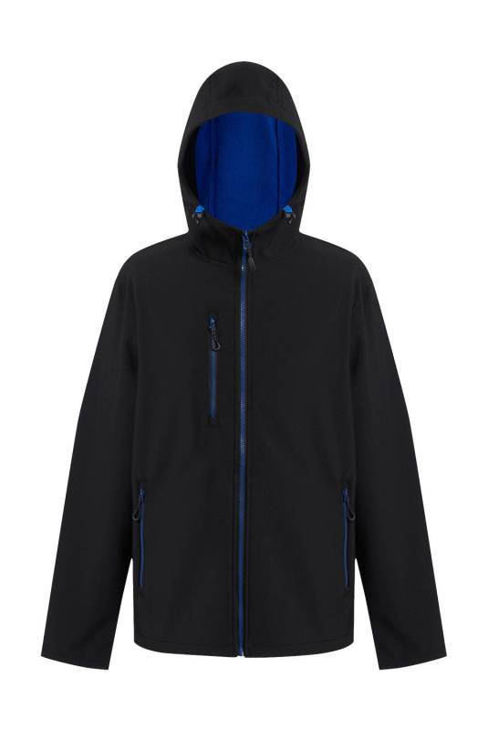 Dviejų sluoksnių gobtuvu Softshell striukė „Navigate“, Juoda/Nauja karališkoji – Regatta Professional (1)