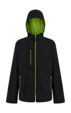 Dviejų sluoksnių gobtuvu Softshell striukė „Navigate“, spalva: juoda/laimo žalia