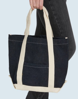 Drobės džinsinis pirkinys, Juodas akmens plautas / natūralus – SG Accessories - BAGS (2)