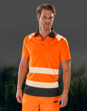 Perdirbti apsauginiai polo marškinėliai, Fluorescencinė oranžinė – Result Recycled (4)