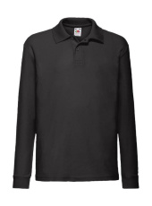 Vaikiški 65/35 ilgomis rankovėmis polo marškinėliai, spalva: juoda