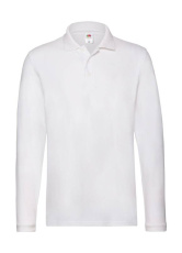 Aukščiausios kokybės ilgomis rankovėmis polo marškinėliai, spalva: balta
